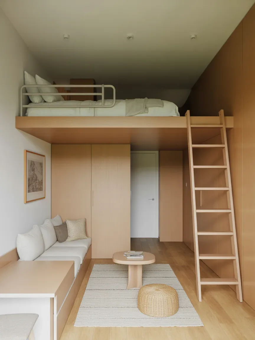 4. Loft Bed With Lounge Space Below 4. Loft Bed With Lounge Space Below