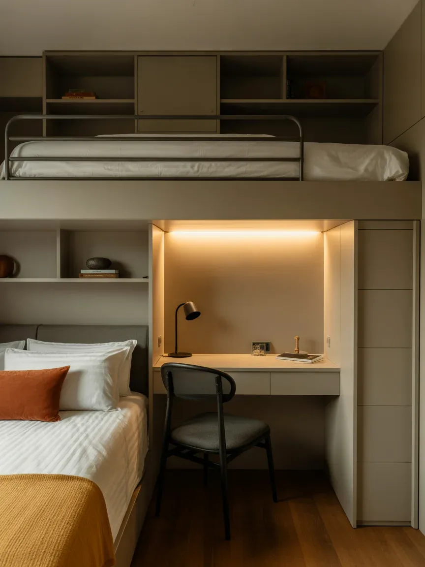 7. Lofted Bed With Work Zone Underneath 7. Lofted Bed With Work Zone Underneath