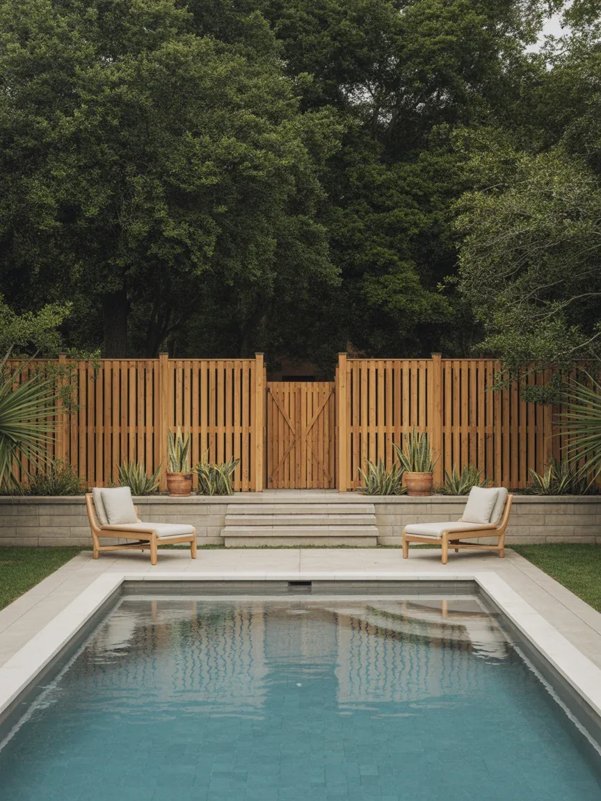 22. Luxe Hotel-Inspired Symmetrical Fence Design 22. Luxe Hotel-Inspired Symmetrical Fence Design