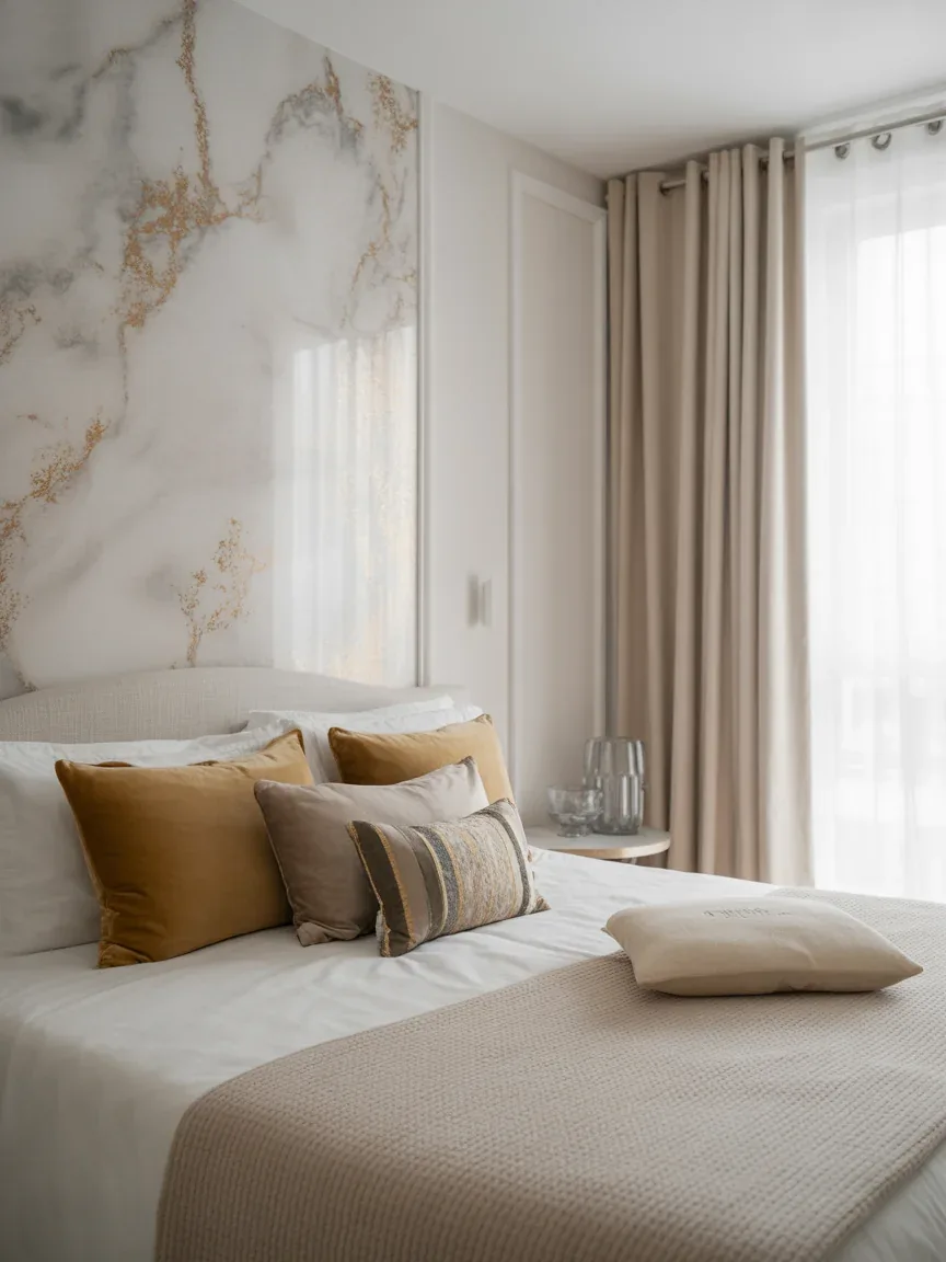 5. Luxe Marble Effect Accent Wall 5. Luxe Marble Effect Accent Wall