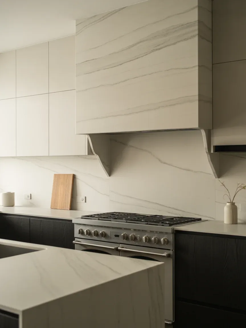 2. Marble-Heavy Minimalist Kitchen 2. Marble-Heavy Minimalist Kitchen