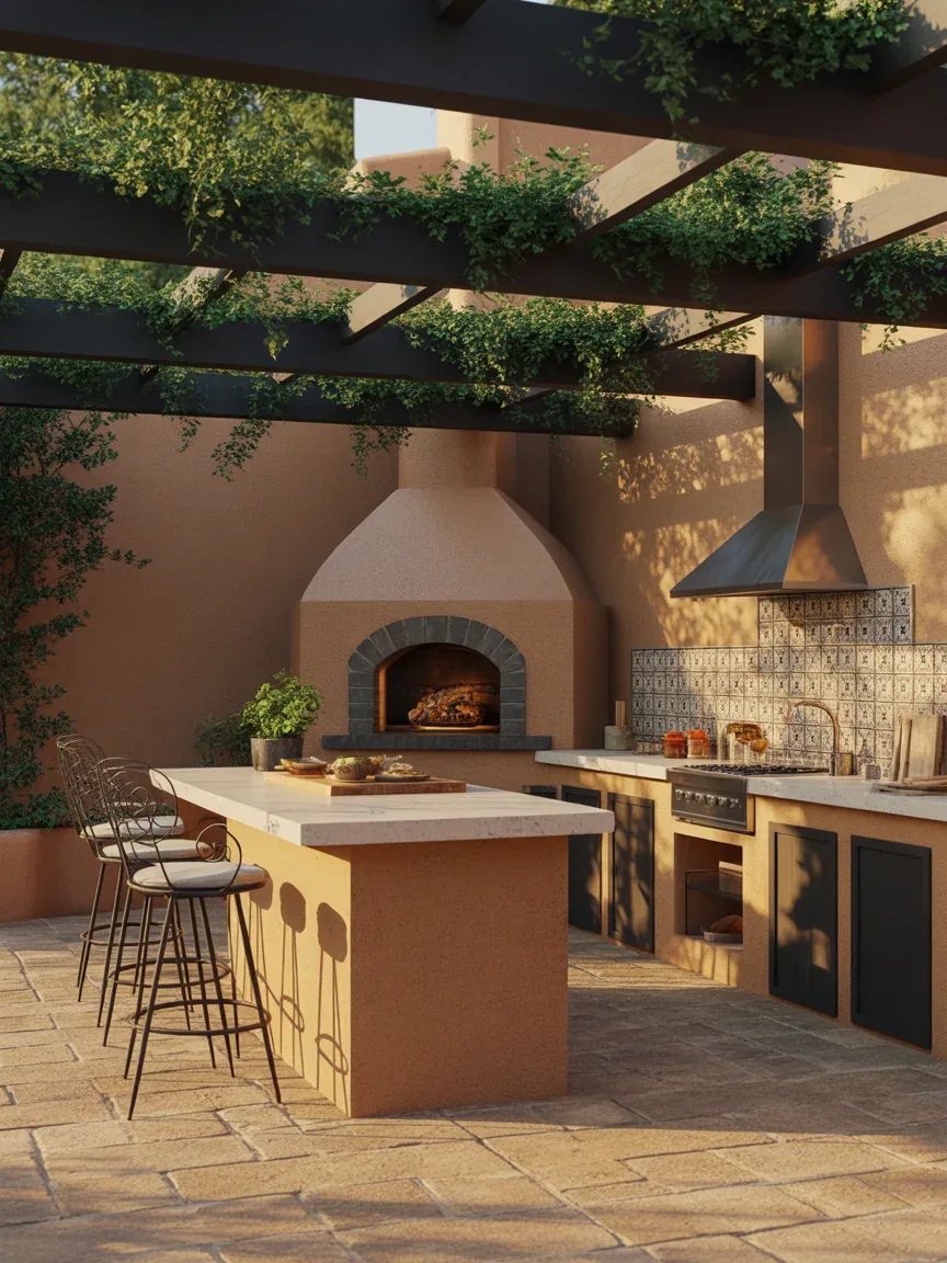 3. Mediterranean Villa-Inspired Alfresco Kitchen 3. Mediterranean Villa-Inspired Alfresco Kitchen