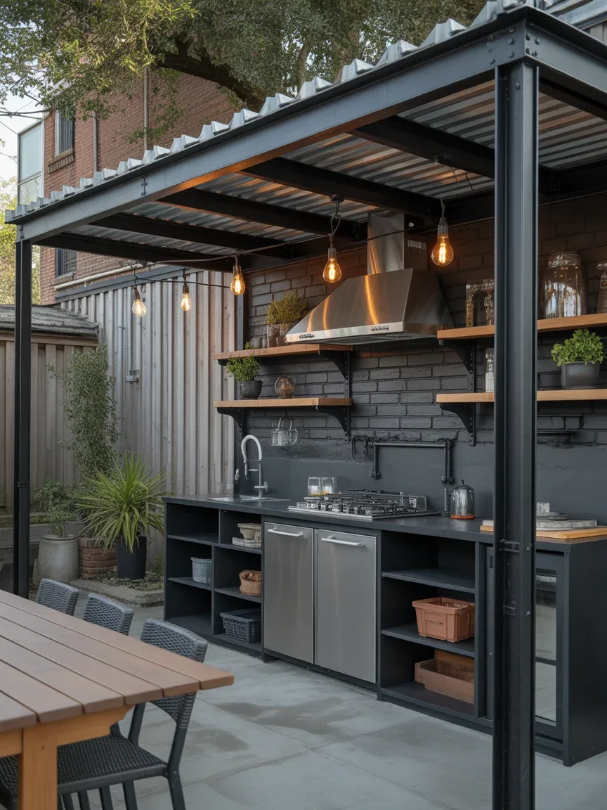 8. Metal Industrial Outdoor Kitchen 8. Metal Industrial Outdoor Kitchen