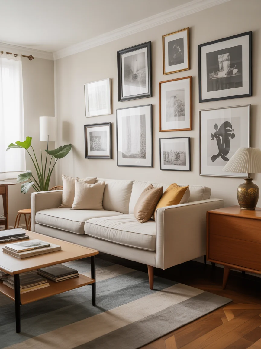 17. Mid Century With Gallery Wall