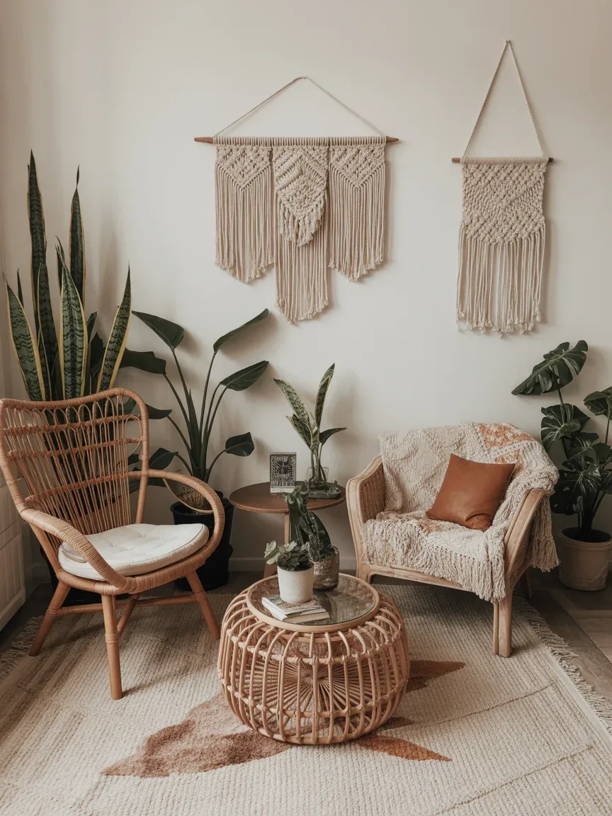 7. Mid-Century Boho Fusion Living Room 7. Mid-Century Boho Fusion Living Room