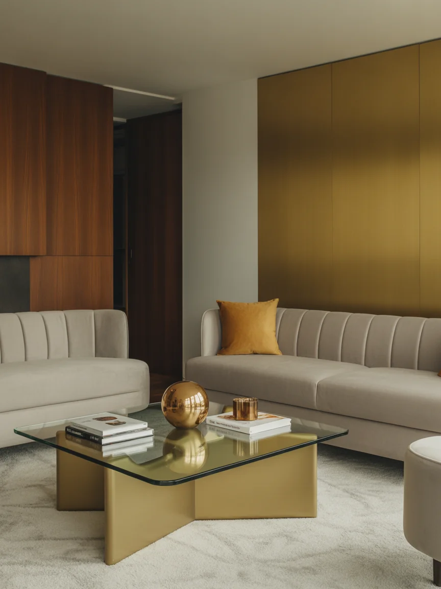 16. Mid-Century Glam Living Room