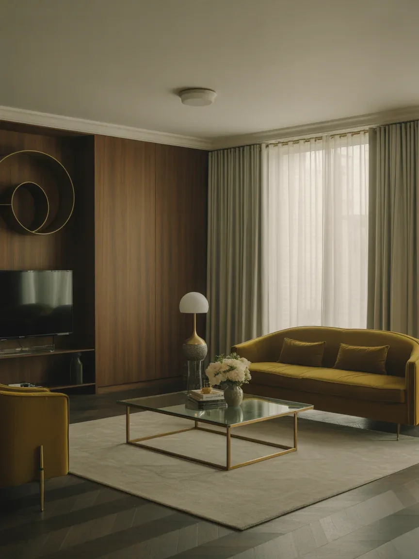 11. Mid-Century Glam With Metallic Accents 11. Mid-Century Glam With Metallic Accents