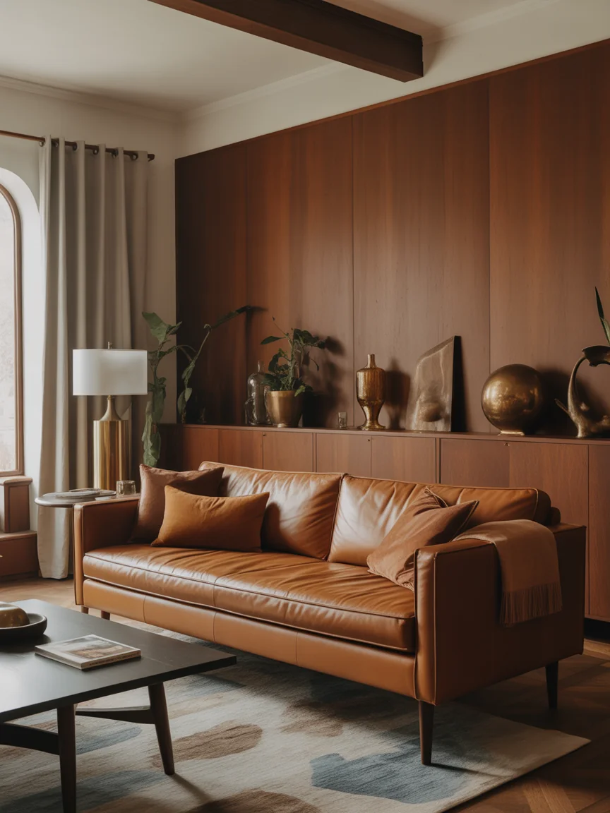 25. Mid-Century Luxe Leather Look