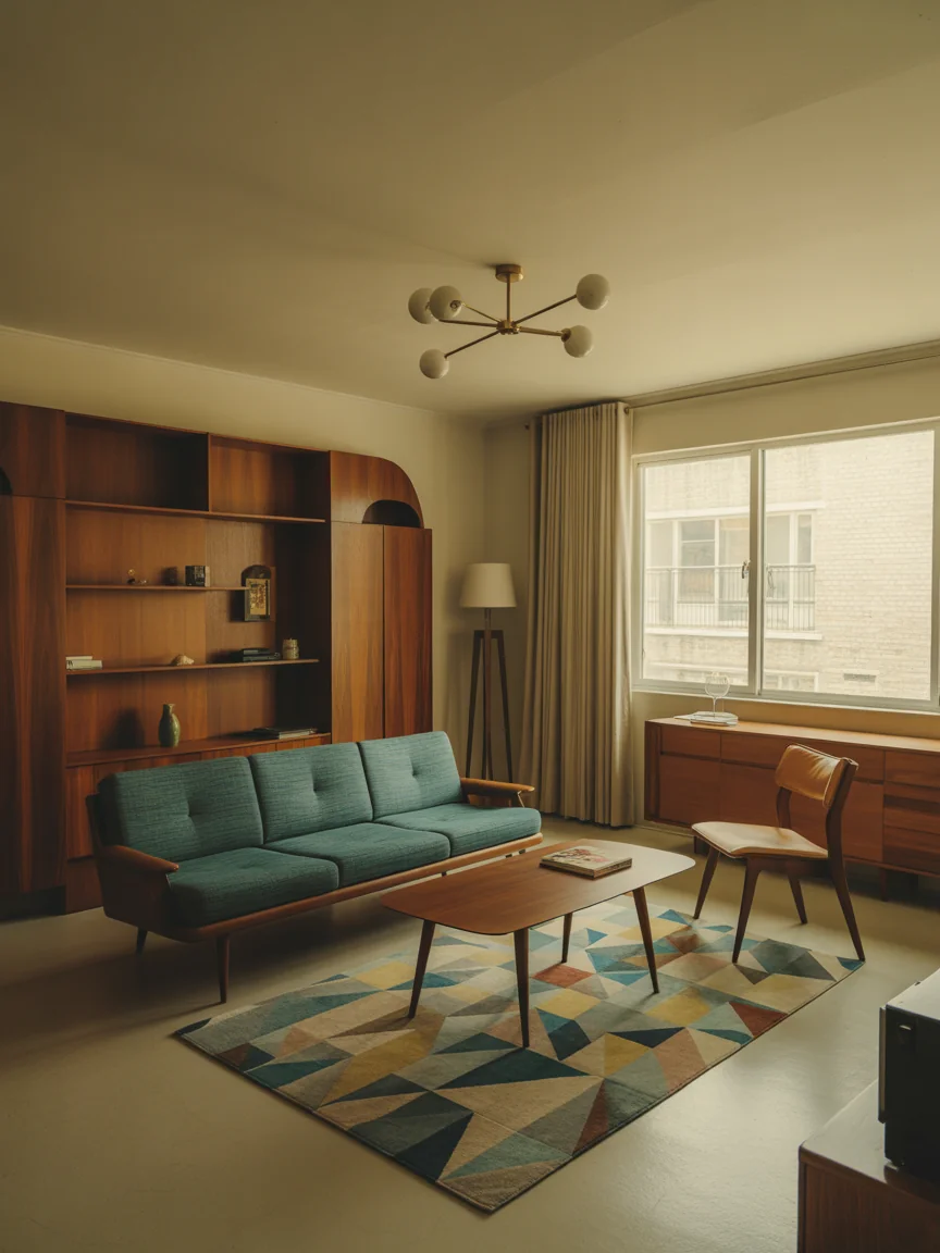 7. Mid-Century Modern With Walnut Tones