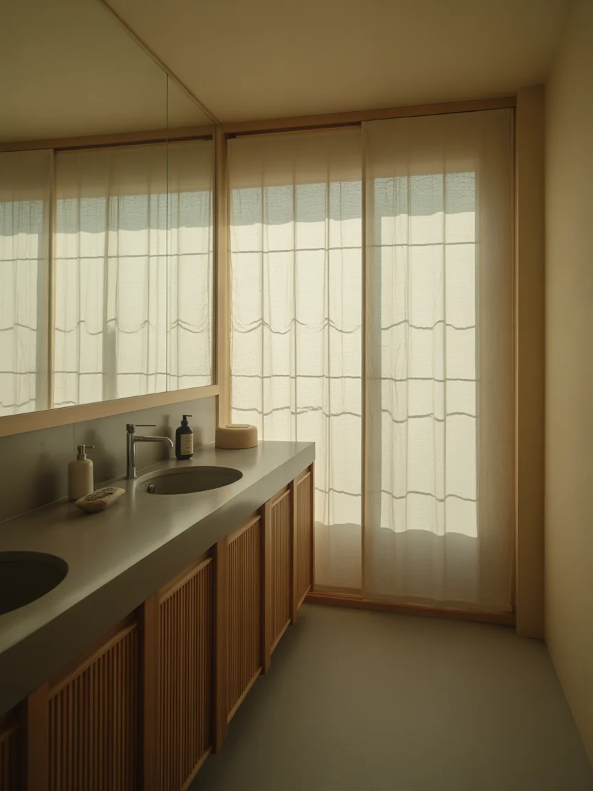 9. Minimal Japandi Bathroom With Zen Energy