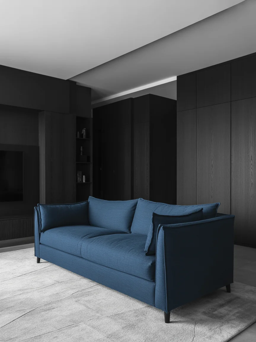 6. Minimal Monochrome With Blue Focus