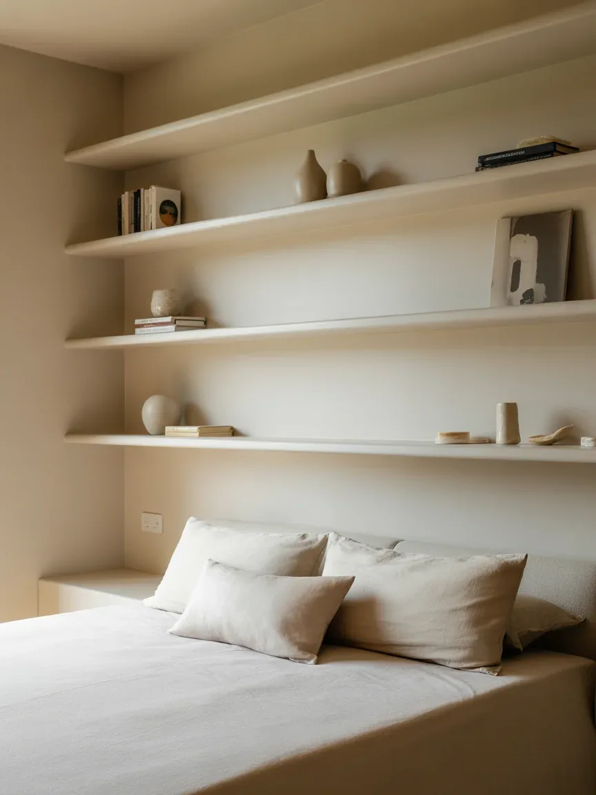 1. Minimalist Floating Shelf Sanctuary 1. Minimalist Floating Shelf Sanctuary