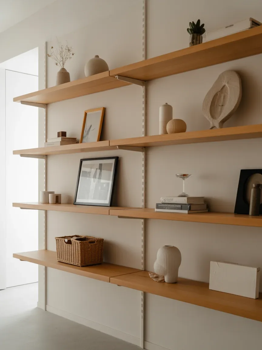 4. Minimalist Floating Shelves With Clean Lines 4. Minimalist Floating Shelves With Clean Lines