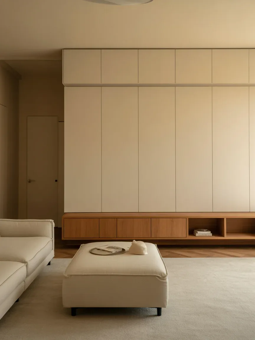 1. Minimalist Neutral Haven With Hidden Storage 1. Minimalist Neutral Haven With Hidden Storage