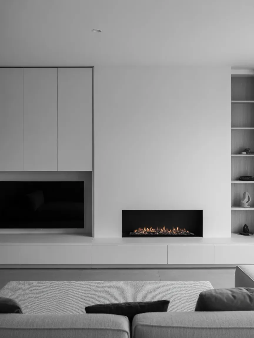 7. Minimalist Wall With Hidden TV 7. Minimalist Wall With Hidden TV