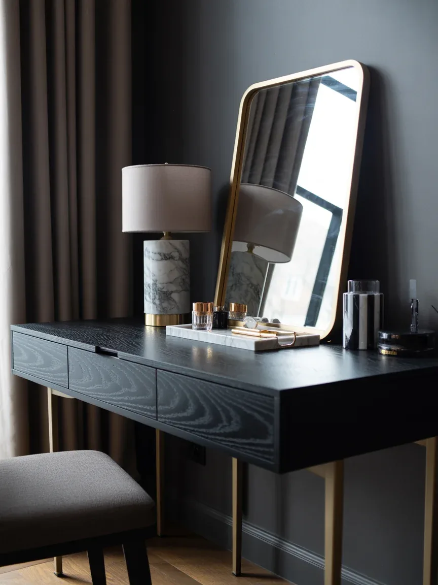 4. Modern Black And Gold Statement Vanity 4. Modern Black And Gold Statement Vanity