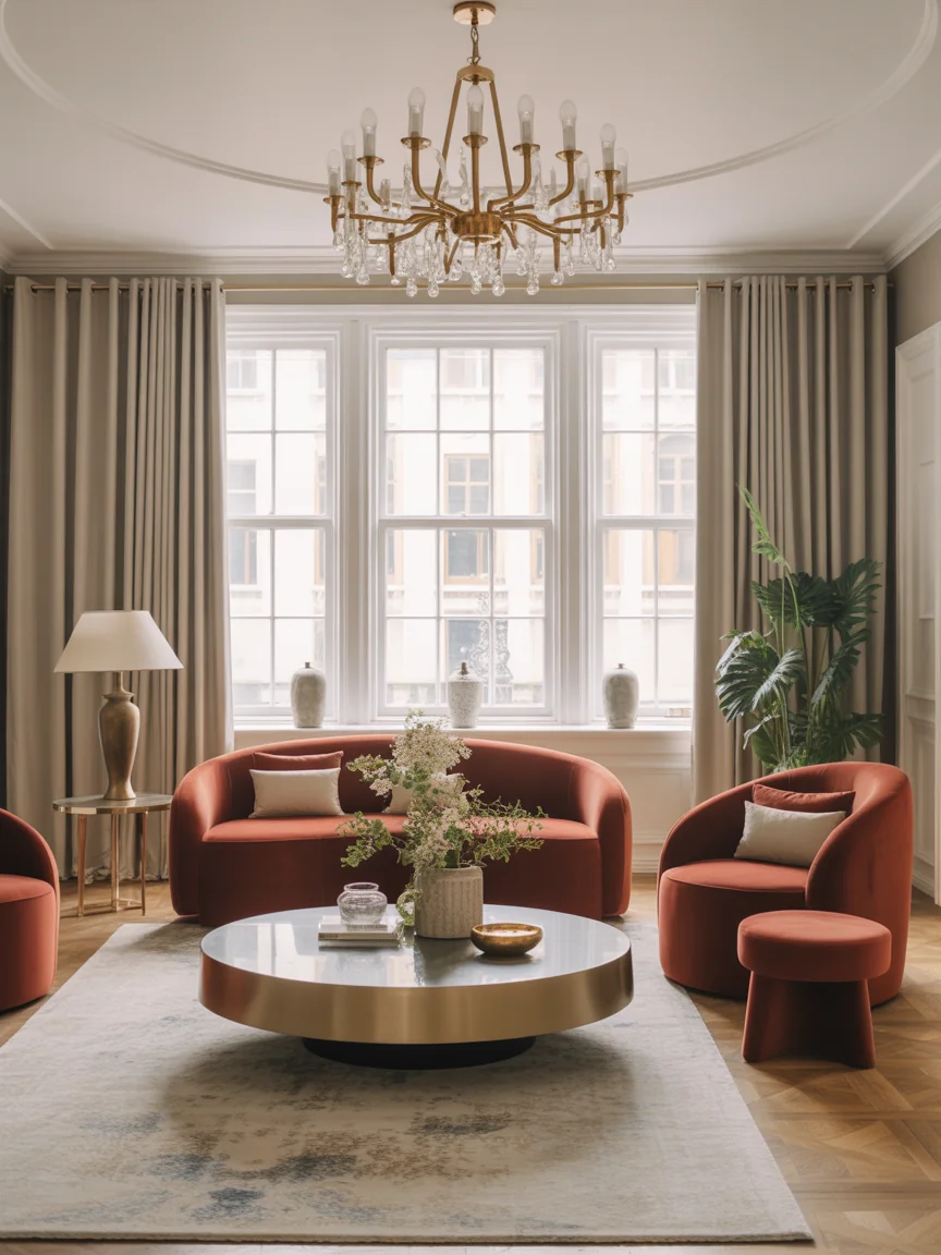 14. Modern Glam With Velvet Accents