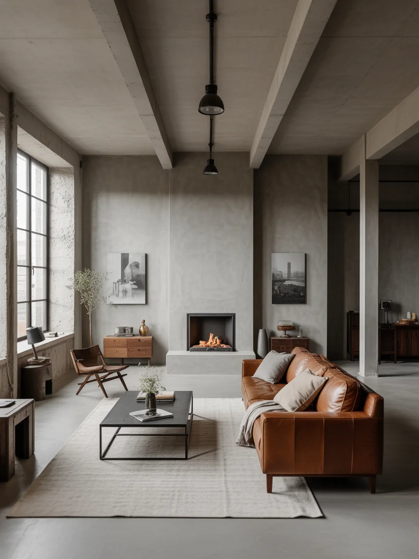 13. Modern Industrial With Metal and Concrete