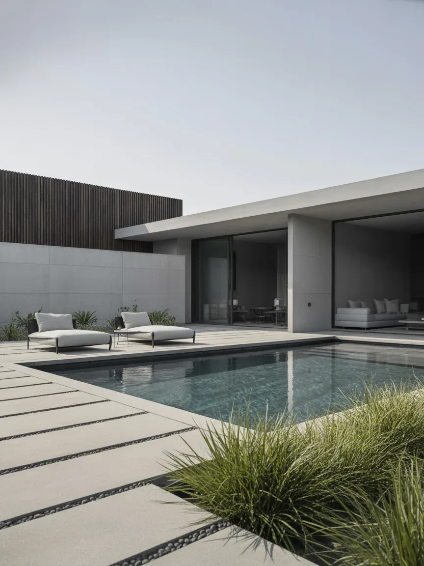 1. Modern Minimalist Resort Pool With Clean Architectural Lines 1. Modern Minimalist Resort Pool With Clean Architectural Lines