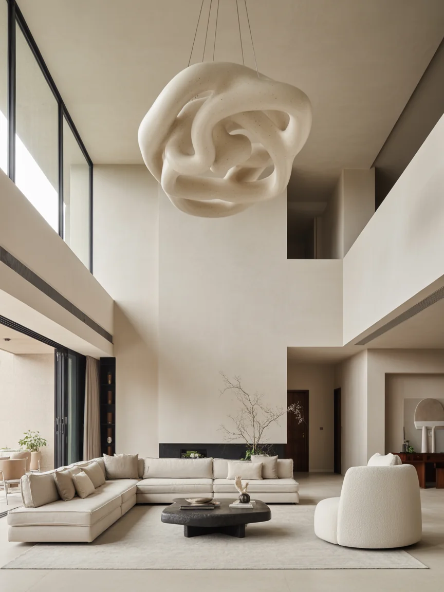 1. Modern Minimalist With Statement Lighting