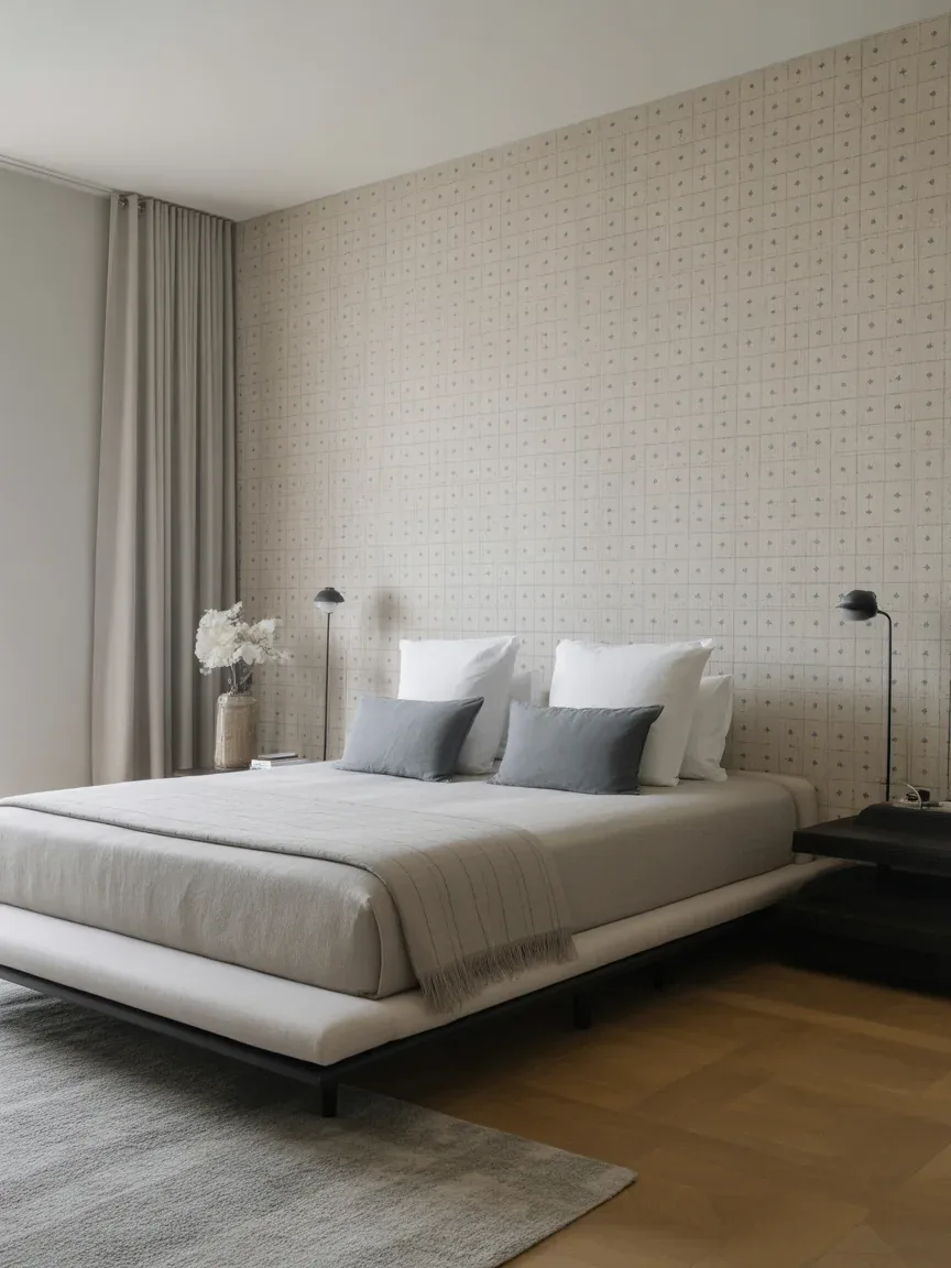 3. Modern Minimalist With Subtle Geometric Wallpaper 3. Modern Minimalist With Subtle Geometric Wallpaper