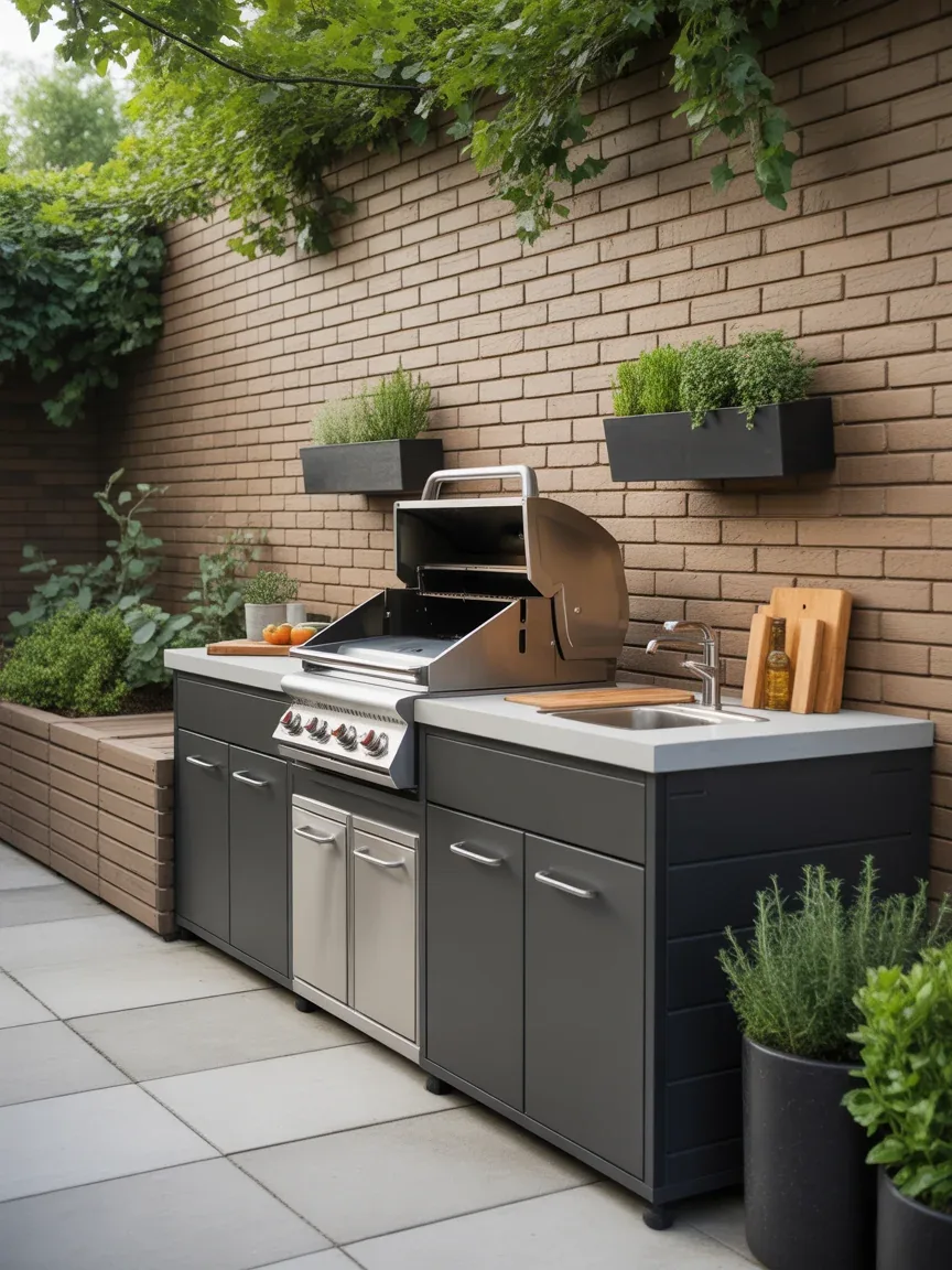 23. Modern Outdoor Kitchenette Station 23. Modern Outdoor Kitchenette Station
