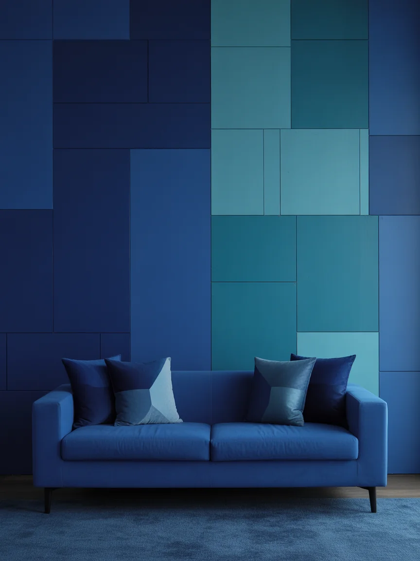 9. Monochrome Blue-on-Blue Layering