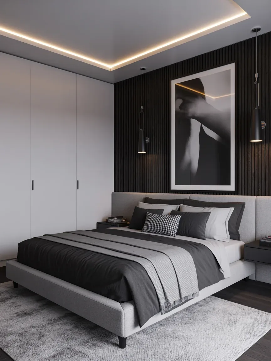 14. Monochrome Luxe LED Bedroom 14. Monochrome Luxe LED Bedroom