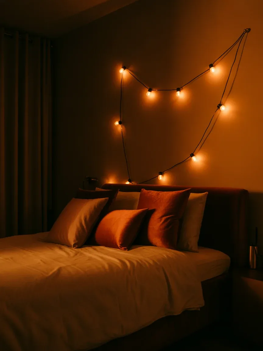 4. Moody Amber Glow Bedroom 4. Moody Amber Glow Bedroom