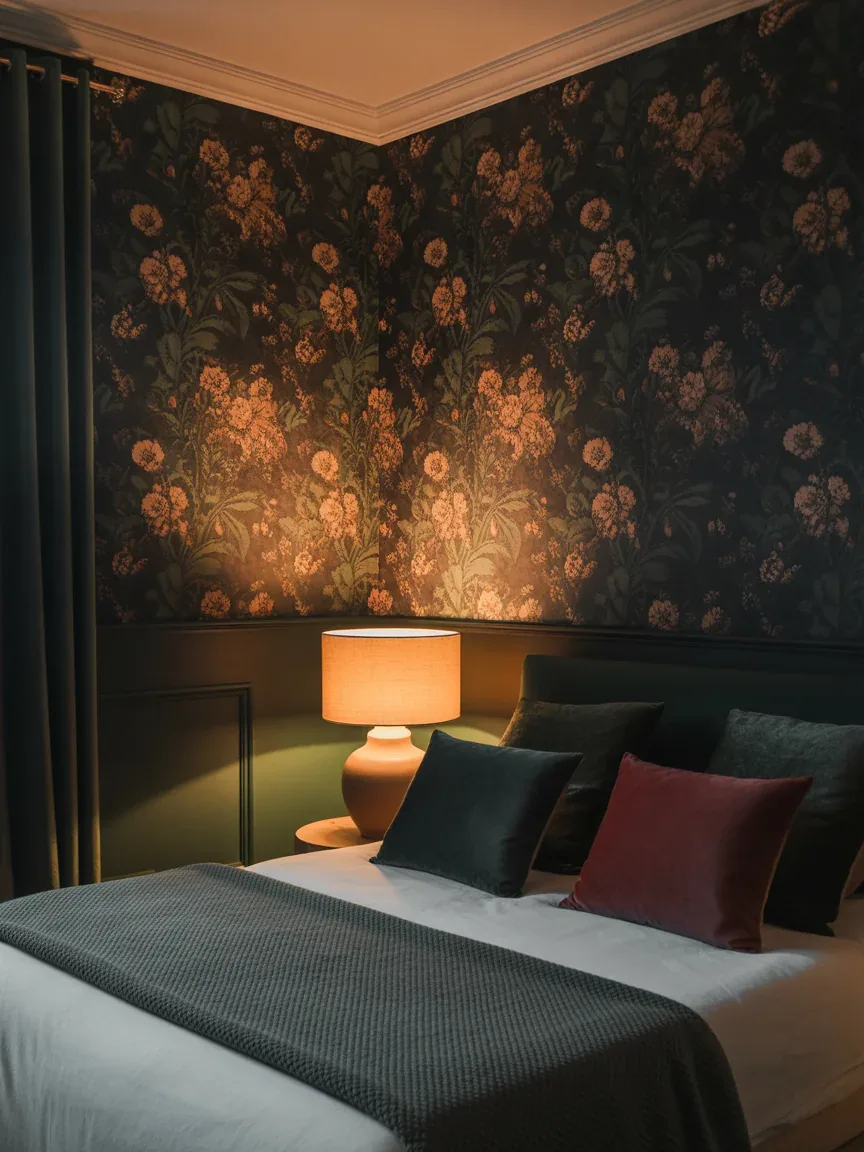 2. Moody Botanical Escape With Dark Floral Wallpaper 2. Moody Botanical Escape With Dark Floral Wallpaper