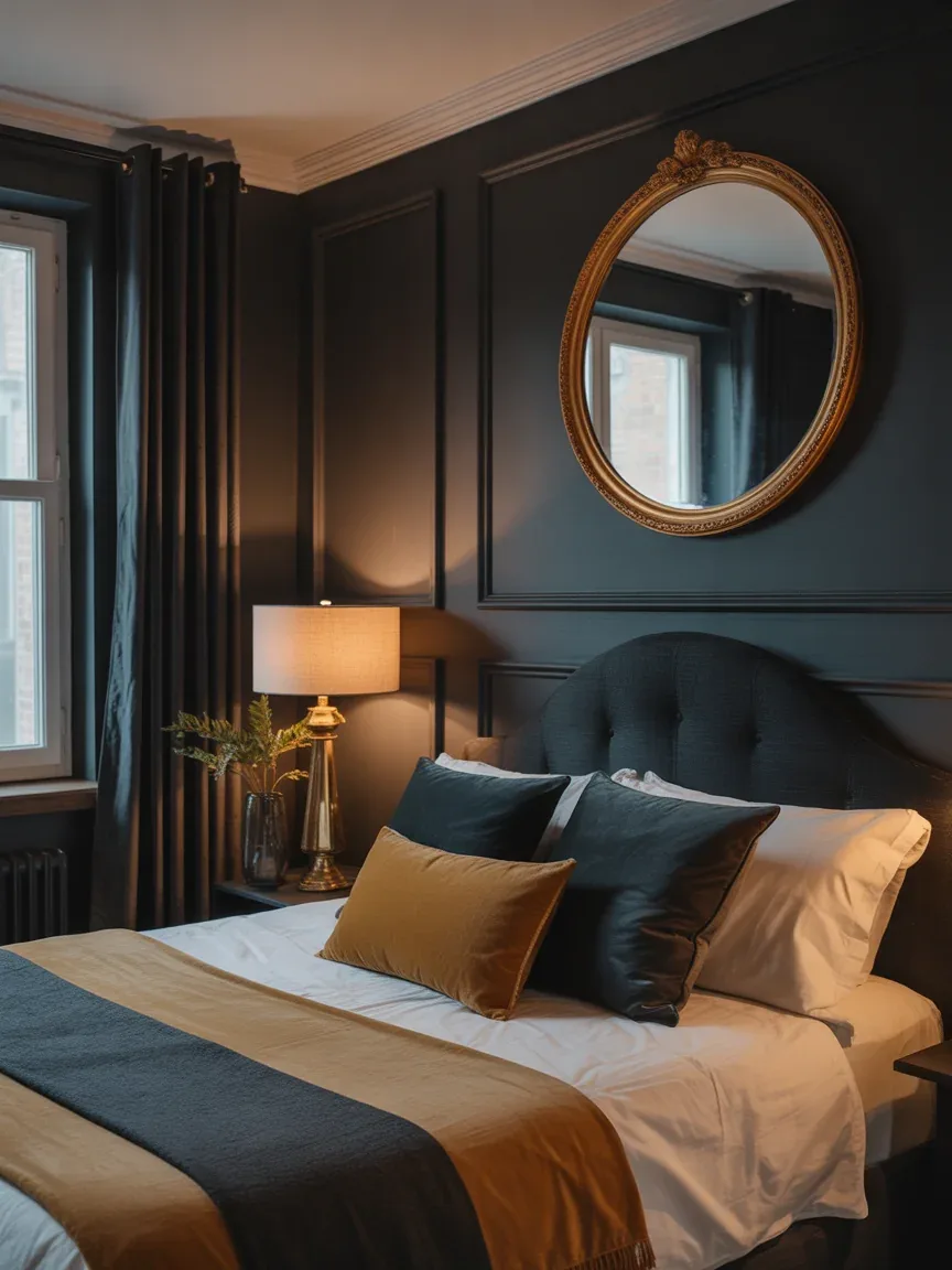 2. Moody Budget Luxe With Dark Walls 2. Moody Budget Luxe With Dark Walls