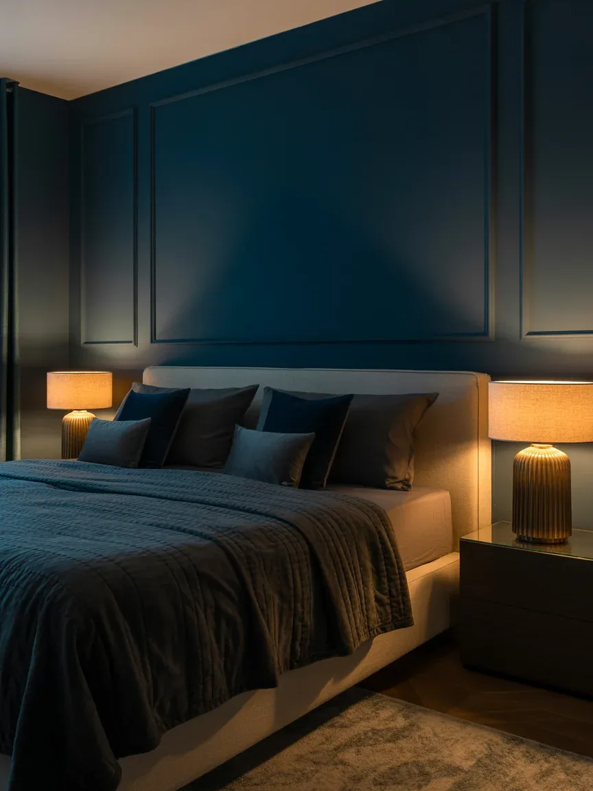 10. Moody Dark Bedroom With Cozy Lighting 10. Moody Dark Bedroom With Cozy Lighting