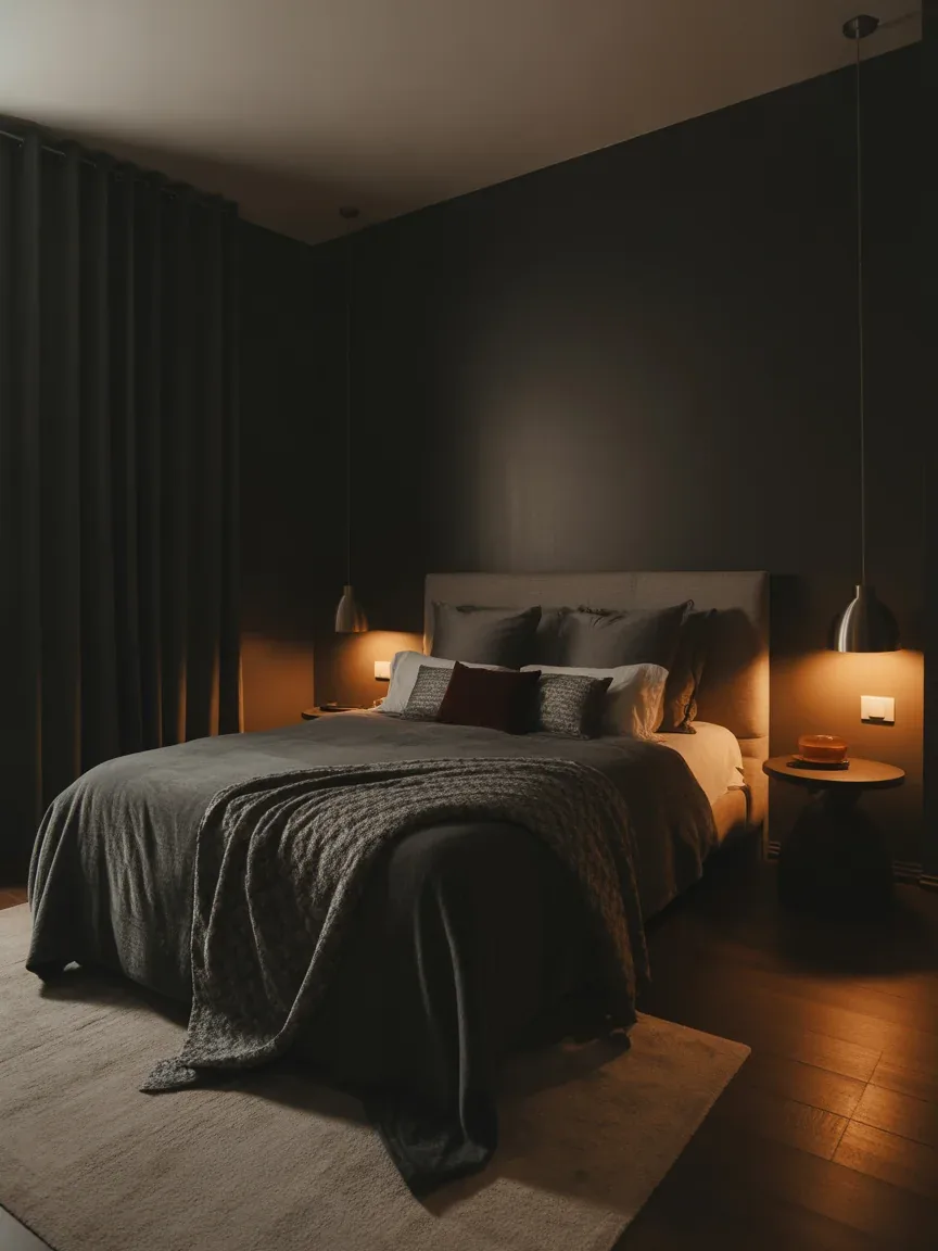 4. Moody Dark Cocoon Bedroom 4. Moody Dark Cocoon Bedroom