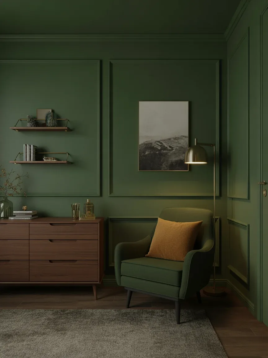 19. Moody Dark Green Statement Room 19. Moody Dark Green Statement Room