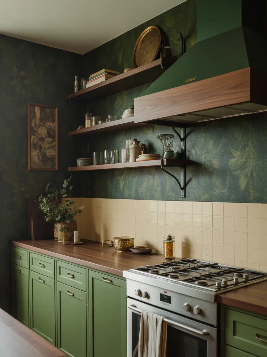19. Moody Forest Green Farmhouse Wallpaper 19. Moody Forest Green Farmhouse Wallpaper
