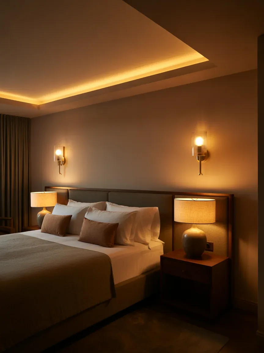 3. Moody Hotel-Inspired Layered Lighting Suite 3. Moody Hotel-Inspired Layered Lighting Suite