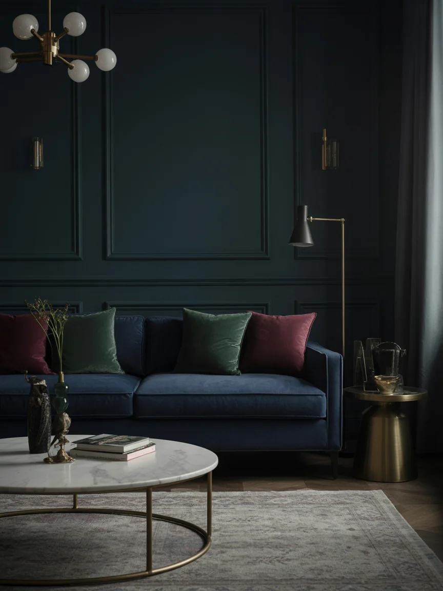 2. Moody Luxe With Deep Jewel Tones