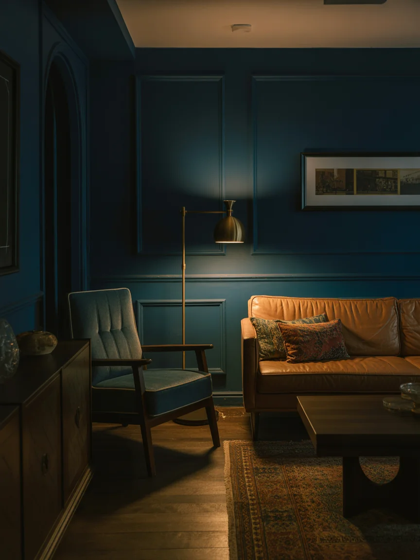 8. Moody Mid-Century Lounge