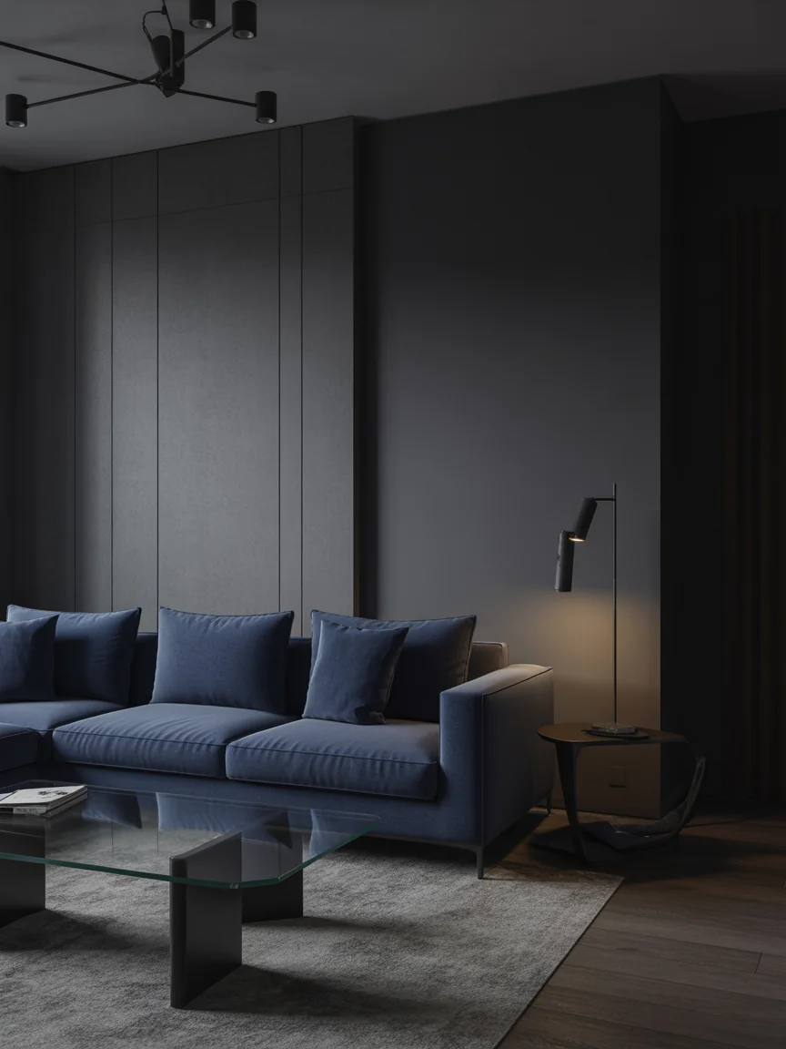 2. Moody Modern With Charcoal Walls