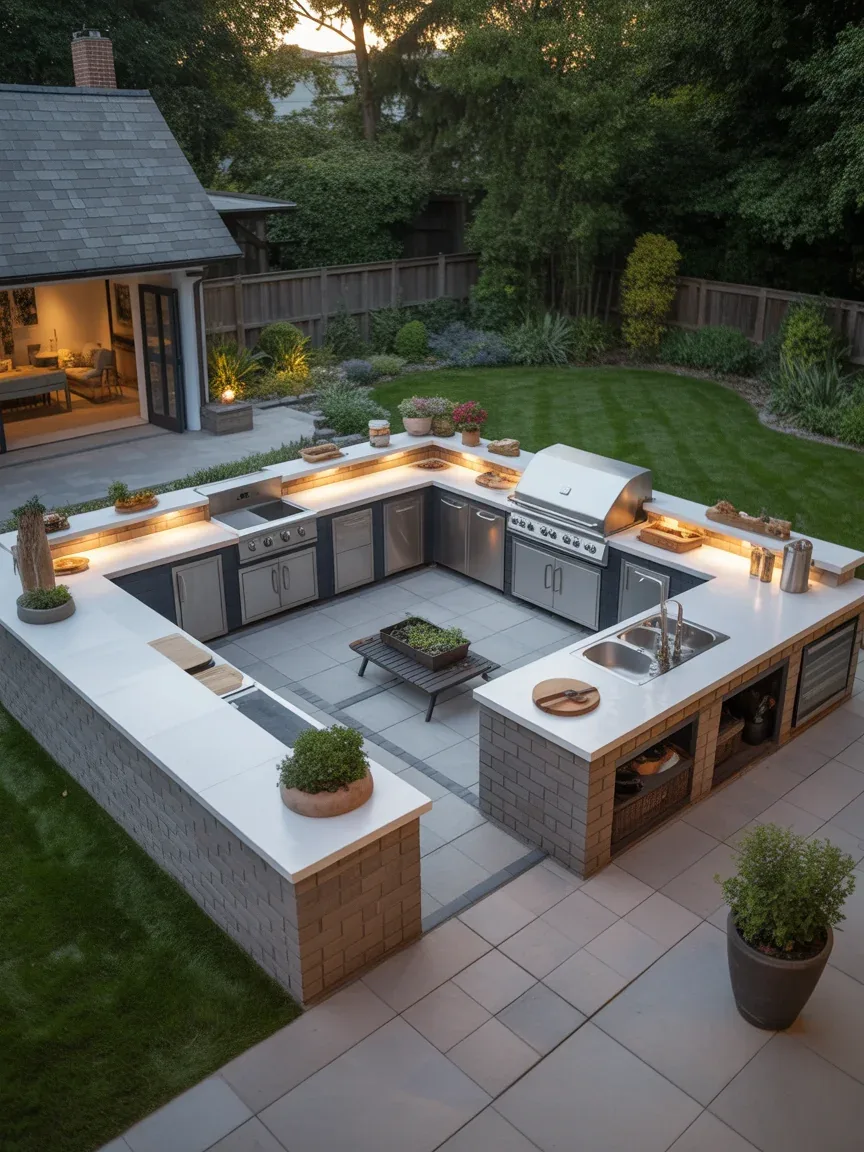 22. Multi-Zone Outdoor Kitchen Setup 22. Multi-Zone Outdoor Kitchen Setup