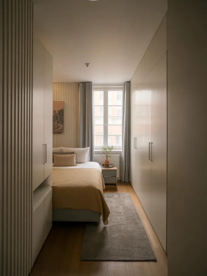 10. Narrow Room With Bed Along Length 10. Narrow Room With Bed Along Length