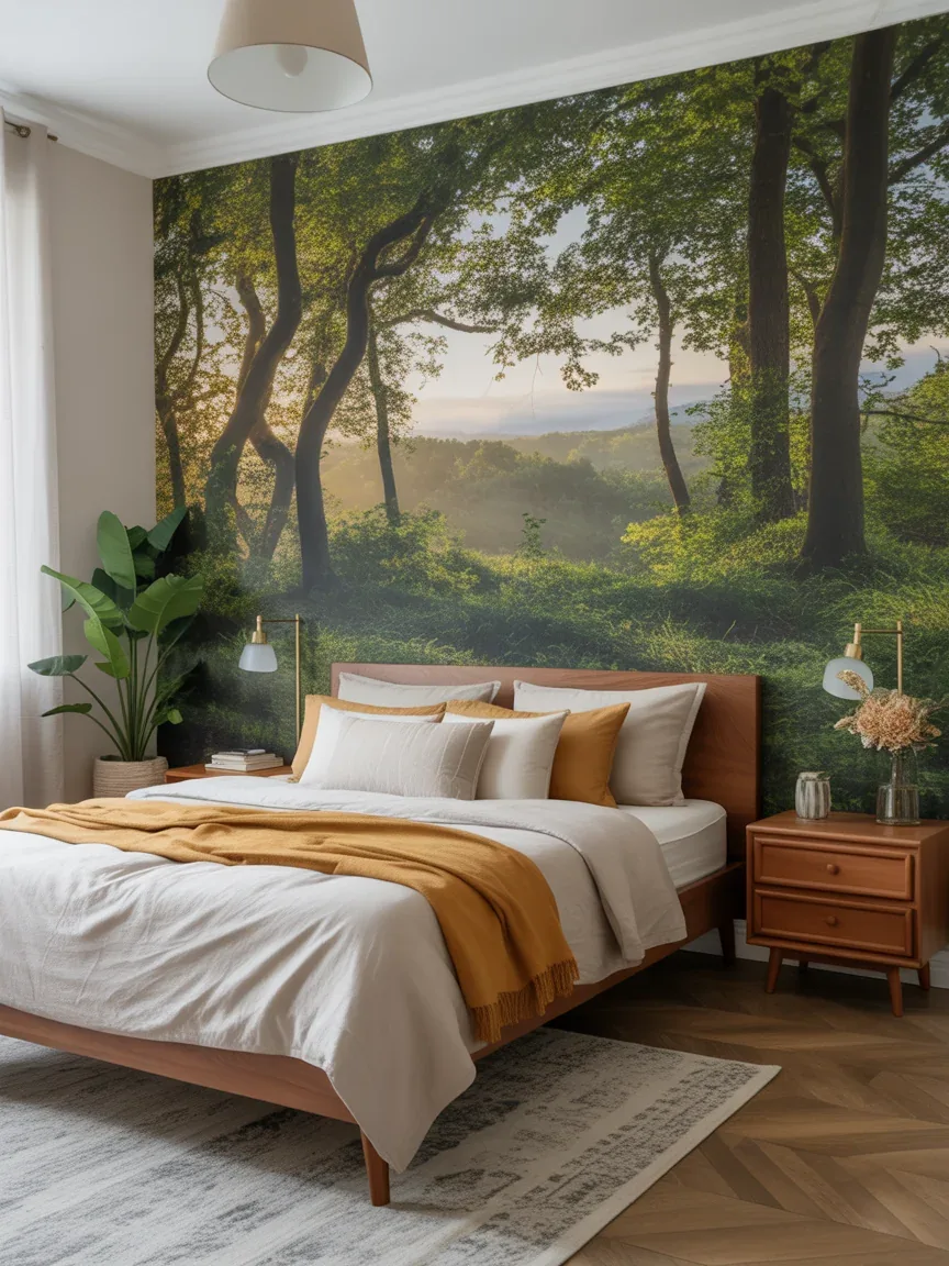 13. Nature Escape With Forest Mural Wallpaper 13. Nature Escape With Forest Mural Wallpaper