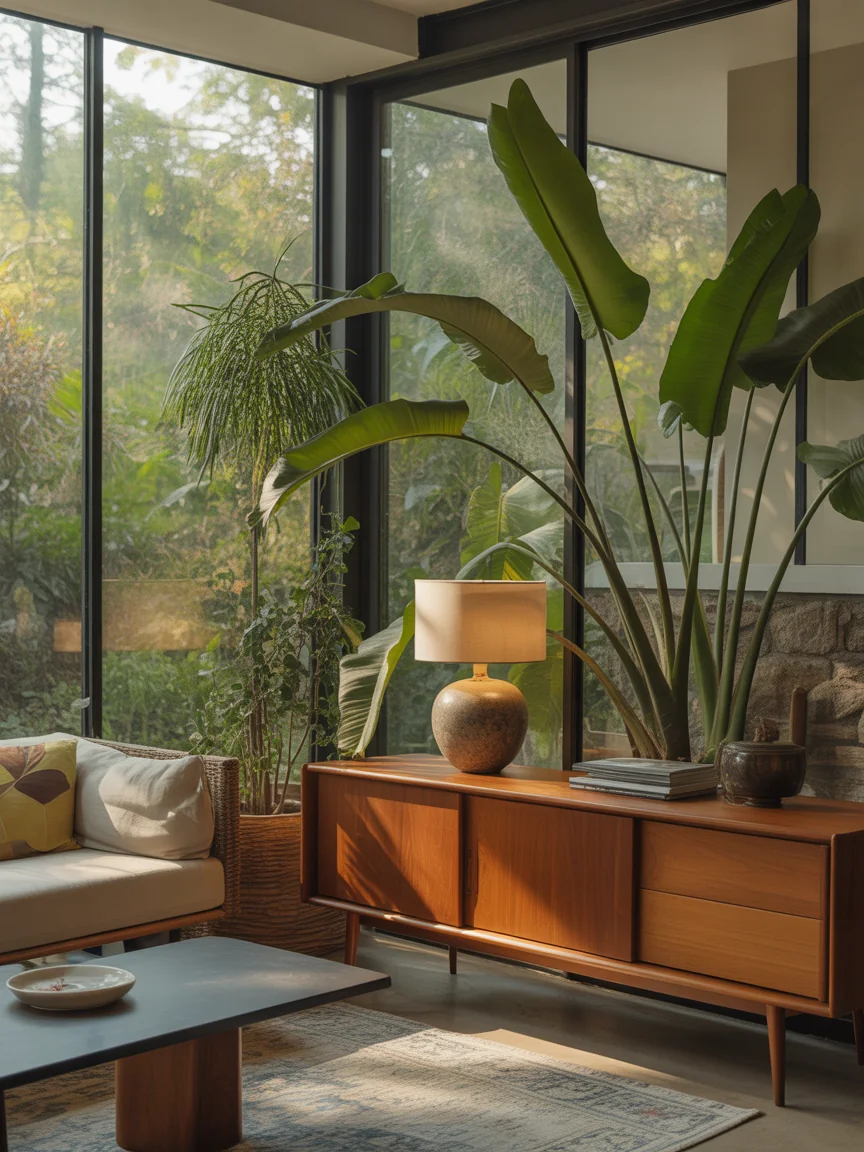 15. Nature-Inspired Mid-Century Haven