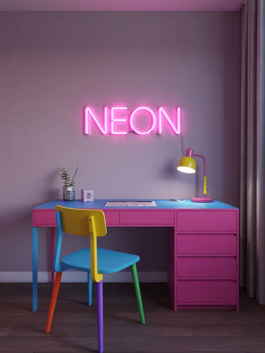 14. Neon Pop Study Bedroom 14. Neon Pop Study Bedroom