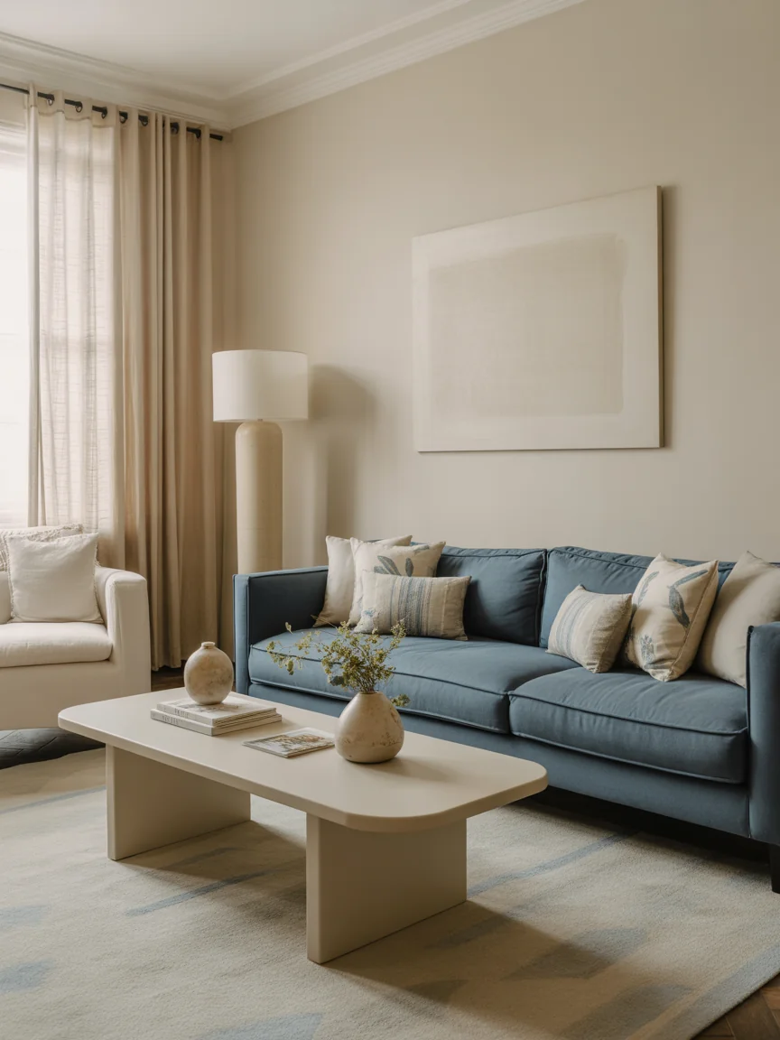 16. Neutral Layered Look With Subtle Blues