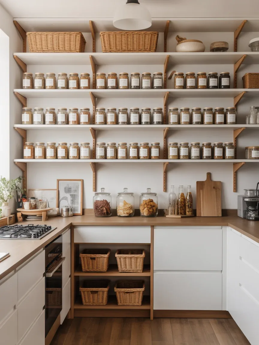 13. Open Pantry Style With Functional Shelving 13. Open Pantry Style With Functional Shelving