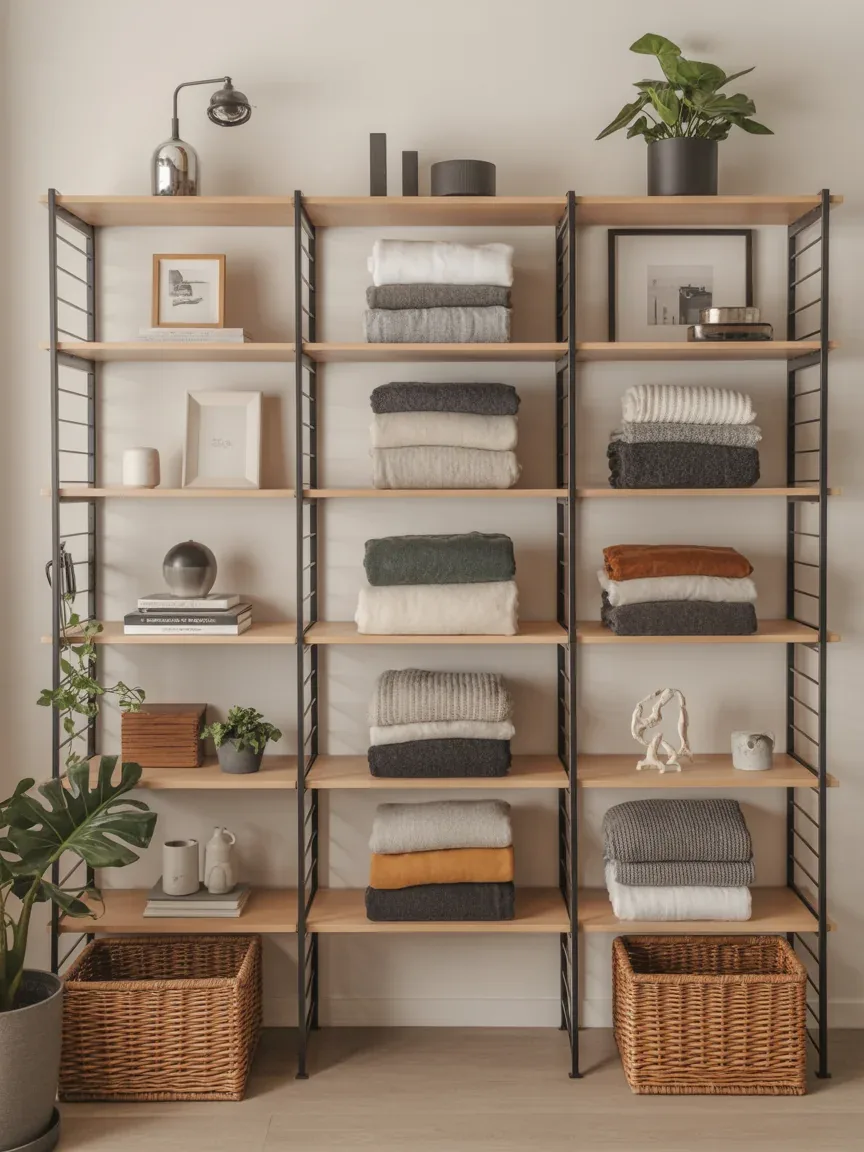 10. Open Shelving Blanket Stack 10. Open Shelving Blanket Stack