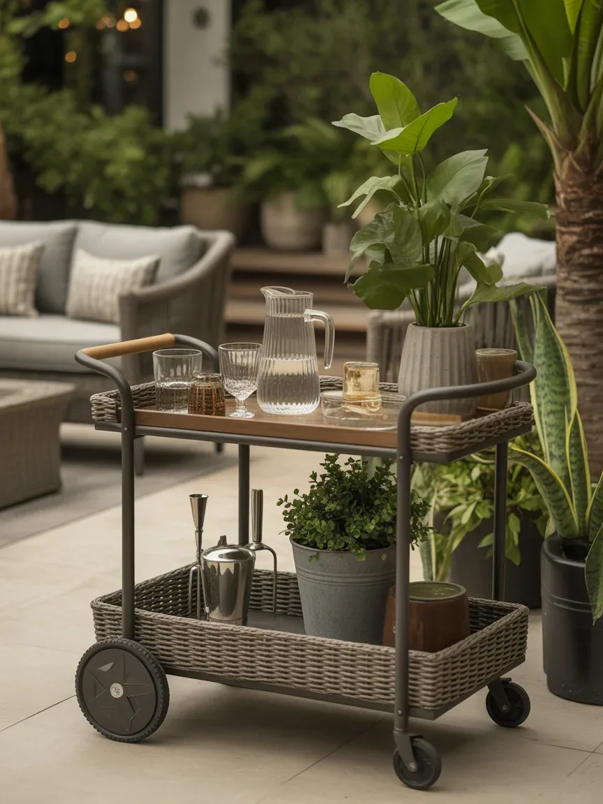 18. Outdoor Bar Cart Entertaining Station 18. Outdoor Bar Cart Entertaining Station