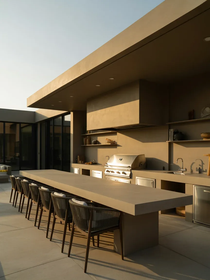 15. Outdoor Kitchen With Dining Table Integration 15. Outdoor Kitchen With Dining Table Integration