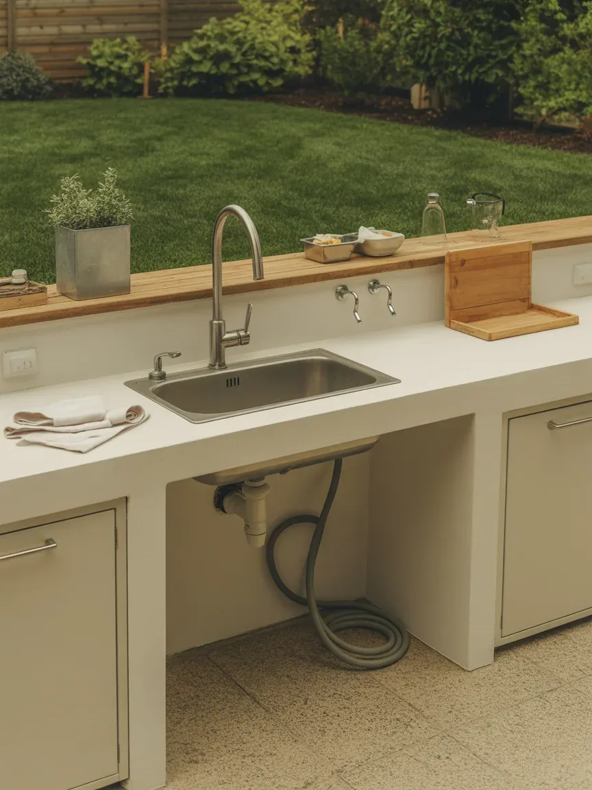 20. Outdoor Kitchen With Sink Setup 20. Outdoor Kitchen With Sink Setup
